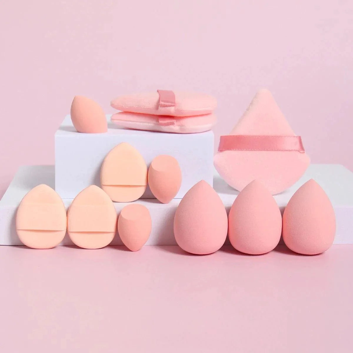 12 Piece All Purpose Makeup Sponge Set with Loose Powder
