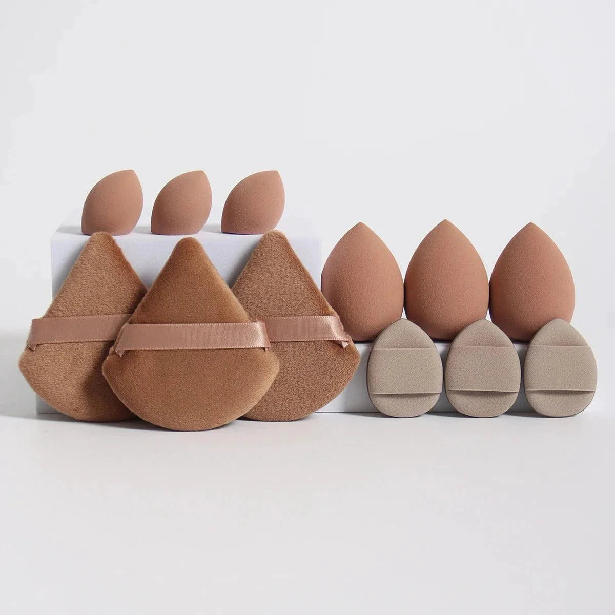 12 Piece All Purpose Makeup Sponge Set with Loose Powder