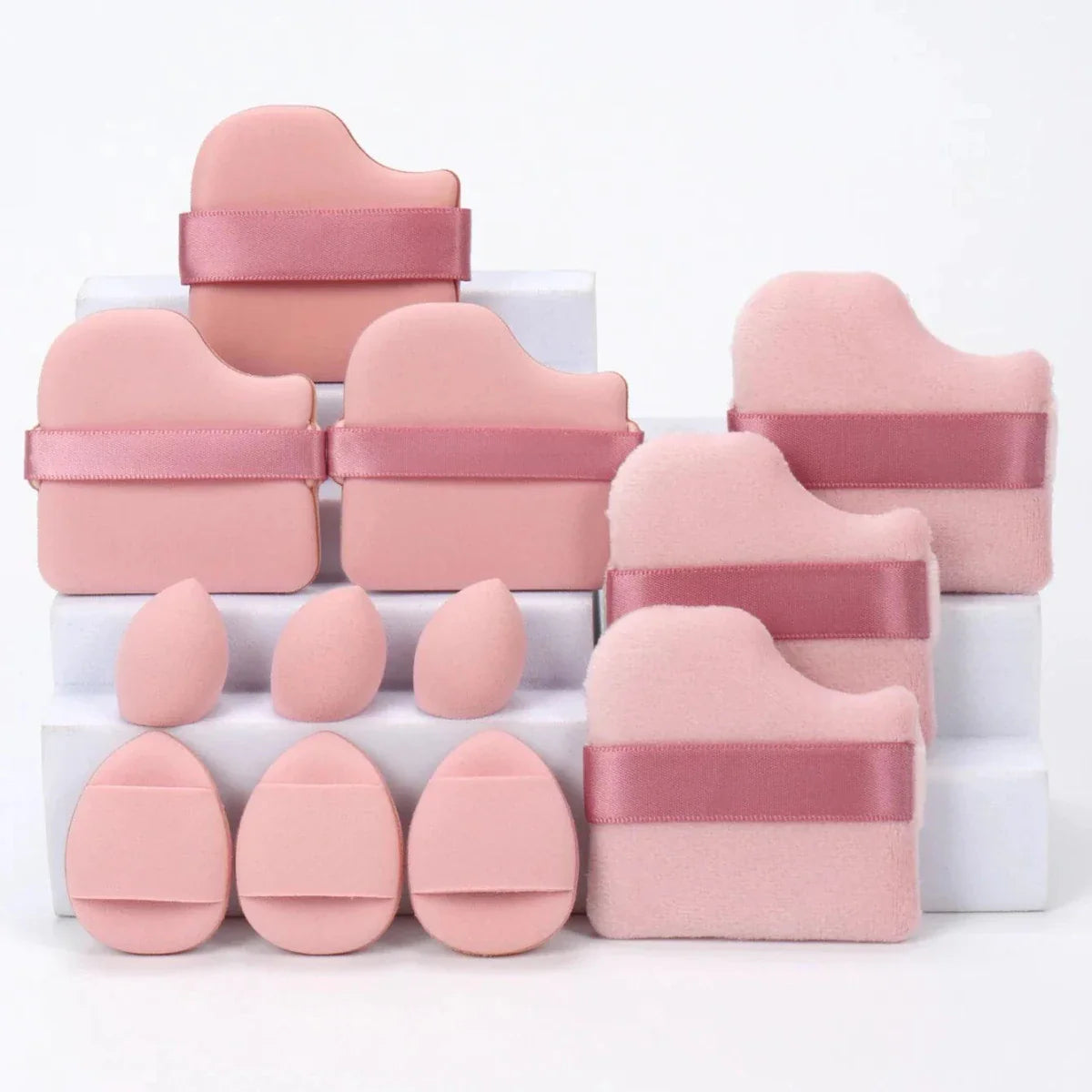 12 Piece All Purpose Makeup Sponge Set with Loose Powder