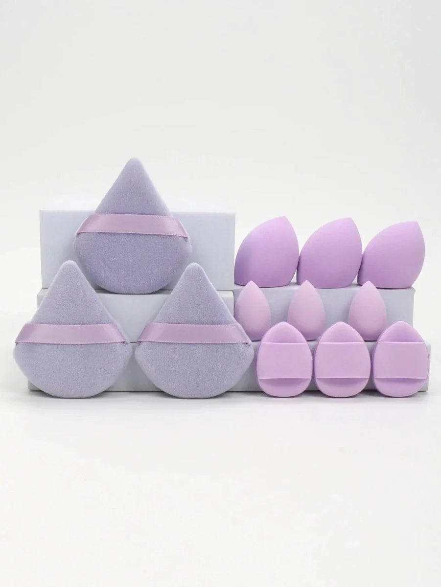 12 Piece All Purpose Makeup Sponge Set with Loose Powder