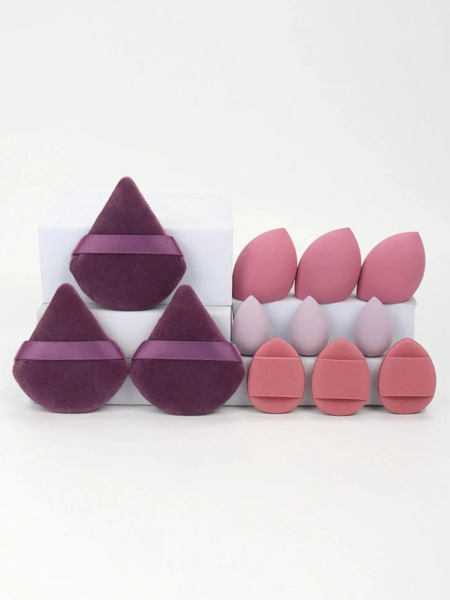 12 Piece All Purpose Makeup Sponge Set with Loose Powder
