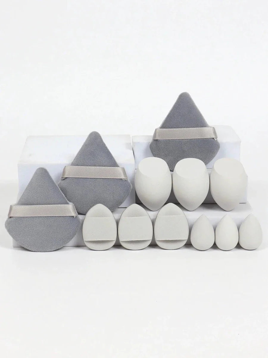 12 Piece All Purpose Makeup Sponge Set with Loose Powder