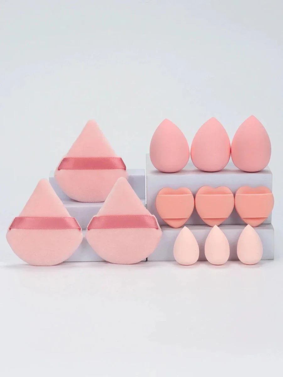 12 Piece All Purpose Makeup Sponge Set with Loose Powder