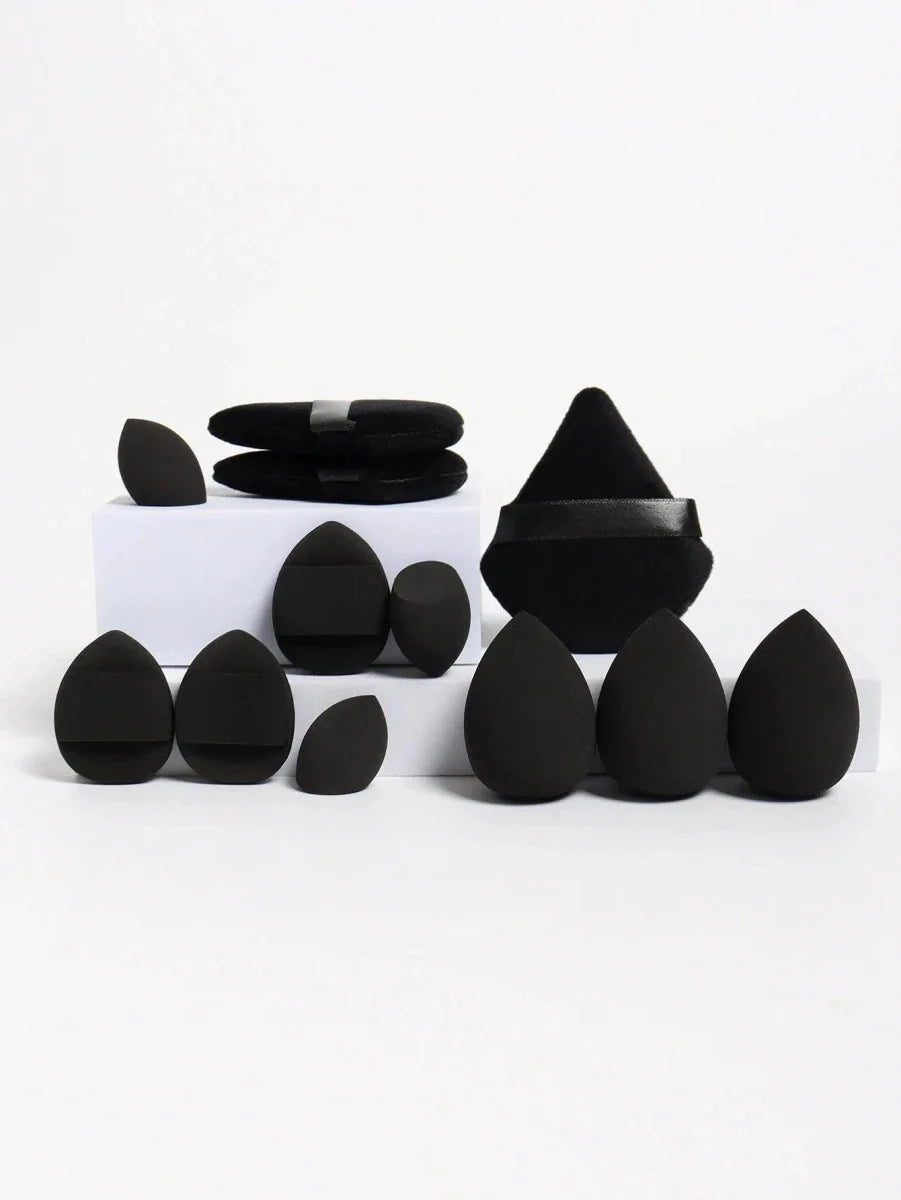 12 Piece All Purpose Makeup Sponge Set with Loose Powder