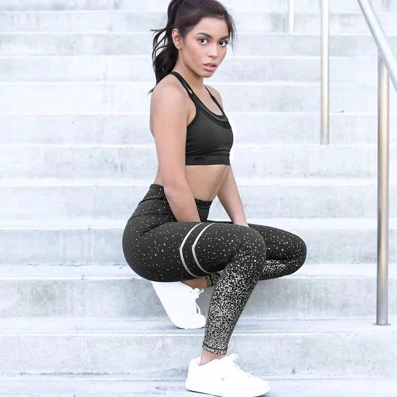 Chic Gold Print Leggings