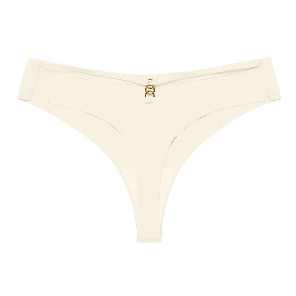 Ice Silk G-String Thong Set for Women | Seamless Low-Waist with Hollow Out T-Back Design | Confidently Sexy Lingerie