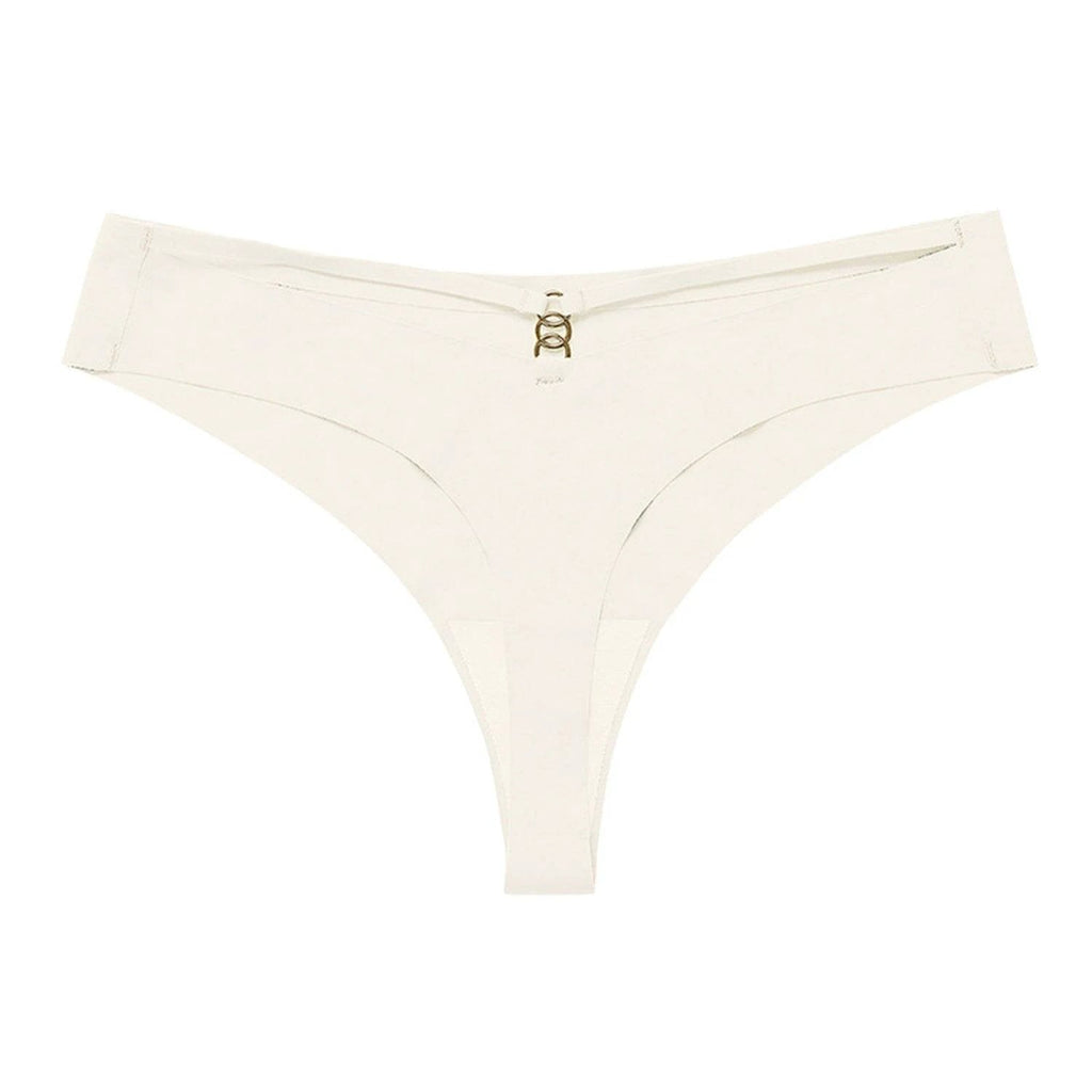 Ice Silk G-String Thong Set for Women | Seamless Low-Waist with Hollow Out T-Back Design | Confidently Sexy Lingerie