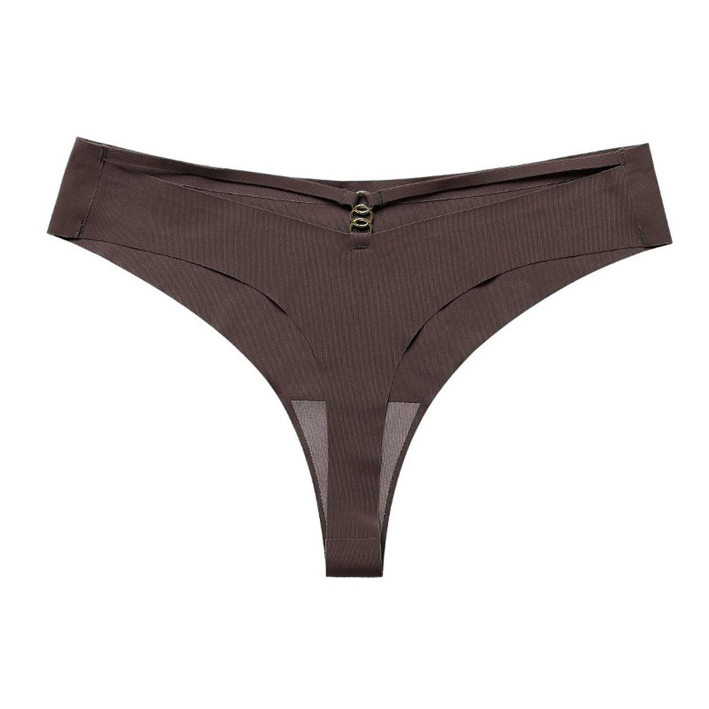 Ice Silk G-String Thong Set for Women | Seamless Low-Waist with Hollow Out T-Back Design | Confidently Sexy Lingerie
