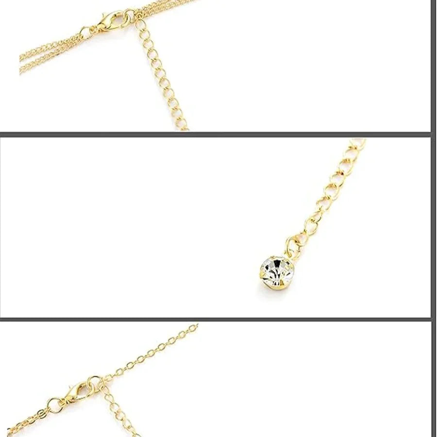 8Pcs Sexy Body Chain Belly Waist Chain Necklace Summer Beach Bikini Bra Body Jewelry for Women Gold Tone