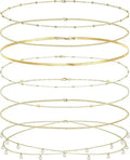 8Pcs Waist Chain 18K Gold Plated Belly Belt Chains Sexy Bikini Beaded Sequin CZ Coin Body Chain Jewelry Accessories Adjustable