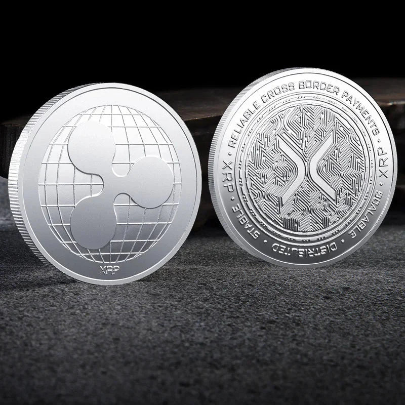 Bitcoin BTC ETH ADA XLM SHIB DOGE XRP SOL DOT LINK LTC UNI Coin Physical Metal Crypto Currency Coin Collection with Plastic Case