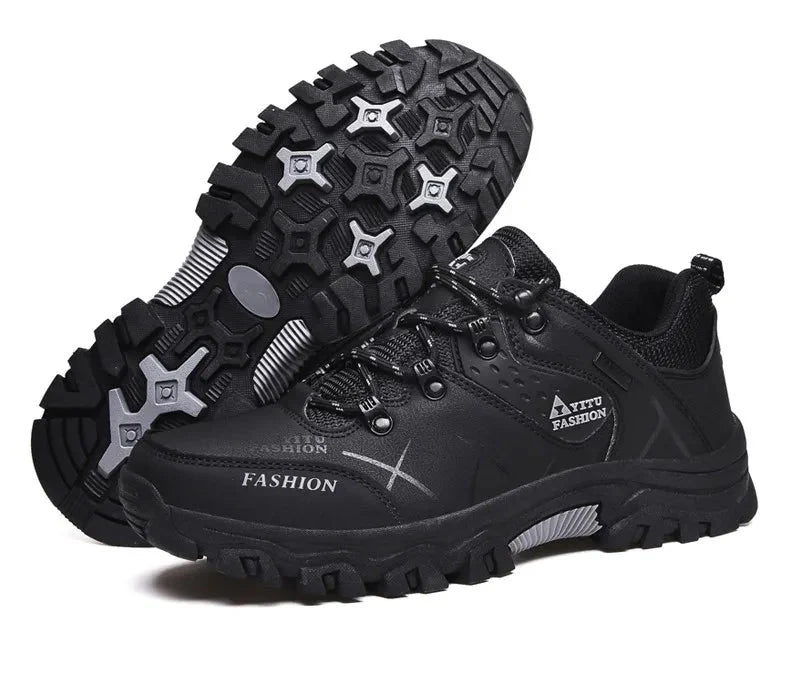Brand Men Winter Snow Boots Waterproof Leather Sneakers Super  Warm Men's Boots Outdoor Male Hiking Boots Work Shoes Size 39-47