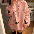 Chic Loose Women's Thick Long Sleeve Sweatshirt Dress