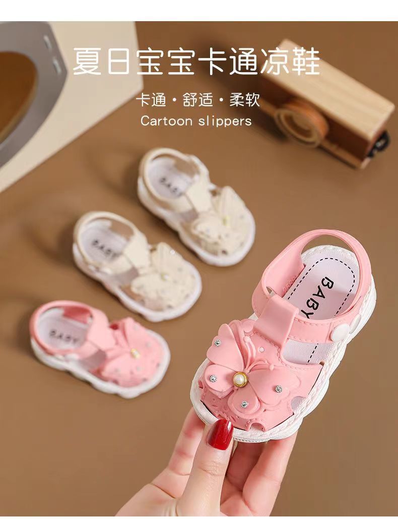 Girls' Sandals Summer New Children's Non-slip Soft Sole Infant Little Girl Baby Princess Beach Shoes