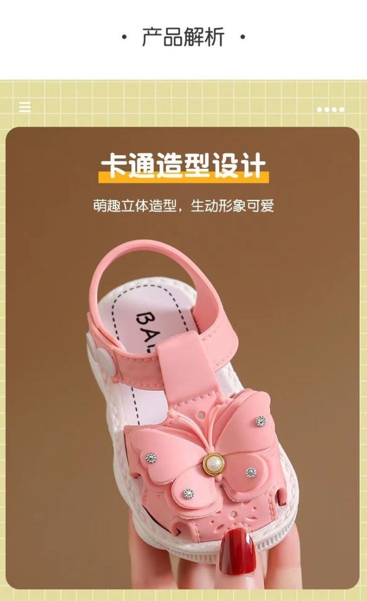 Girls' Sandals Summer New Children's Non-slip Soft Sole Infant Little Girl Baby Princess Beach Shoes