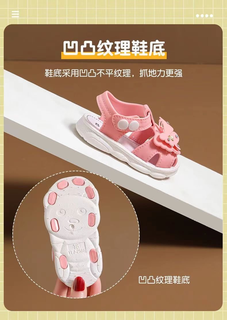 Girls' Sandals Summer New Children's Non-slip Soft Sole Infant Little Girl Baby Princess Beach Shoes