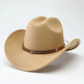 New denim hats for men and women, Western cowboy hats, five pointed star belt hats, soft woolen hats