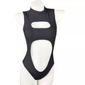 Swimwear One-piece Swimsuit Zipper Neck Monki Swimsuit Front Cutout Sexy Bathing Suit Hollow Out One-Piece Swimwear