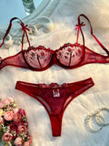 Luxe Lingerie Floral Embroidery 2-Piece Set - Beautiful, Confident, and Alluring Women's Lingerie