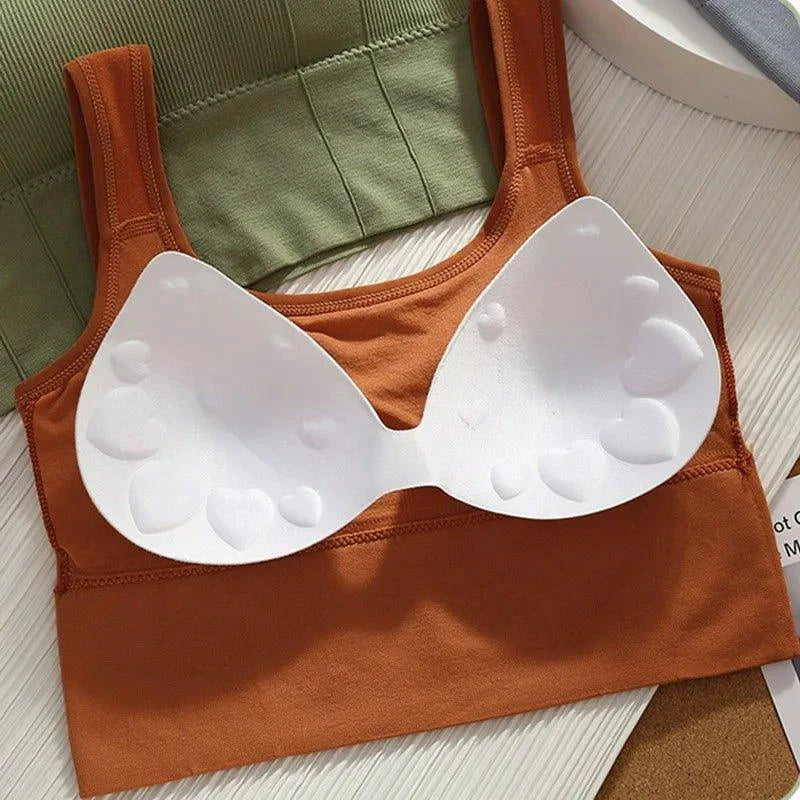Mandotos Breathable Sports Bra Women Seamless Yoga Top Shockproof Crop Push Up Gym Workout