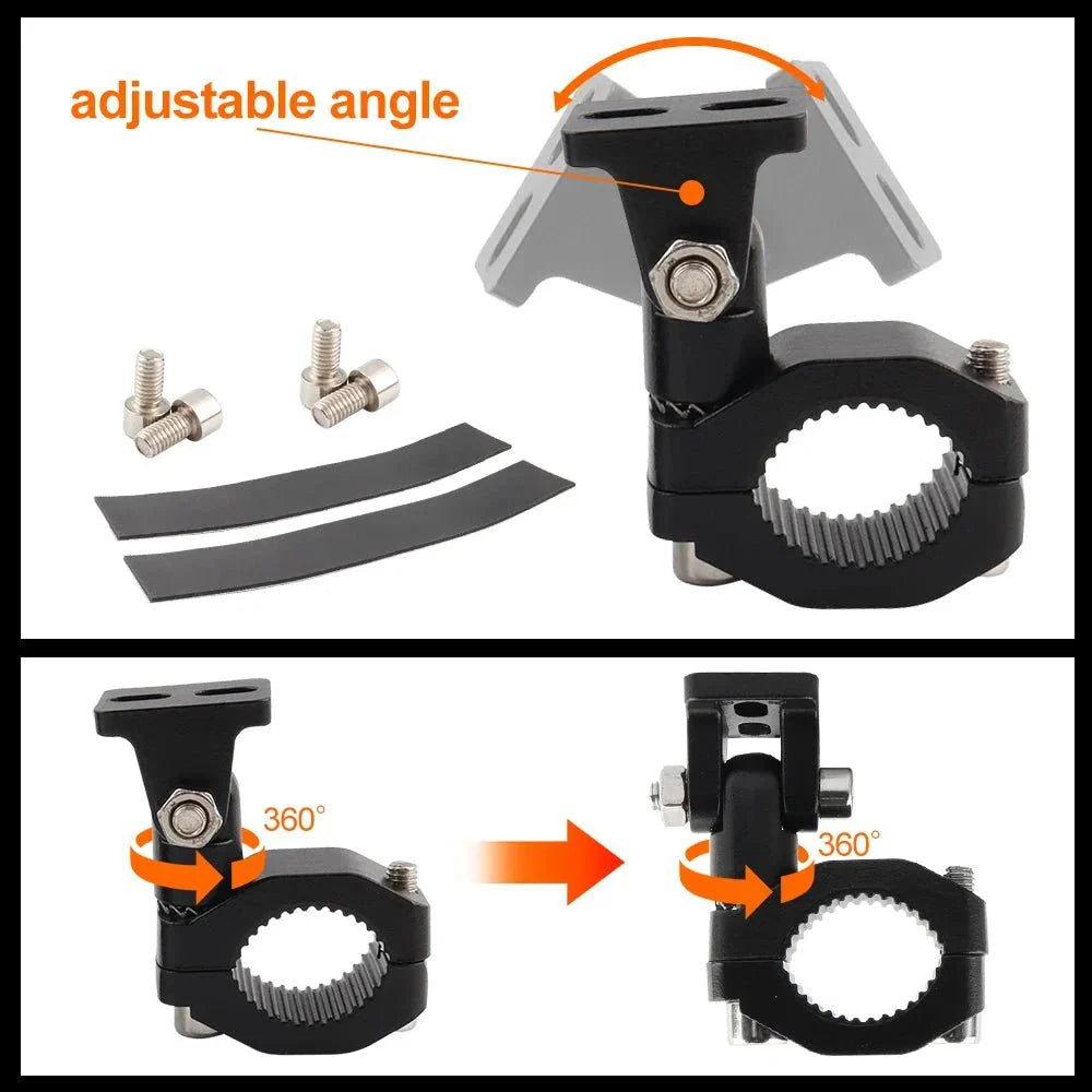 Motorcycle Crash Bars Foglights Mounting Bracket Motorbike Highway Bar Driving Light Mount Crash Bars Spotlight Mount Clamp