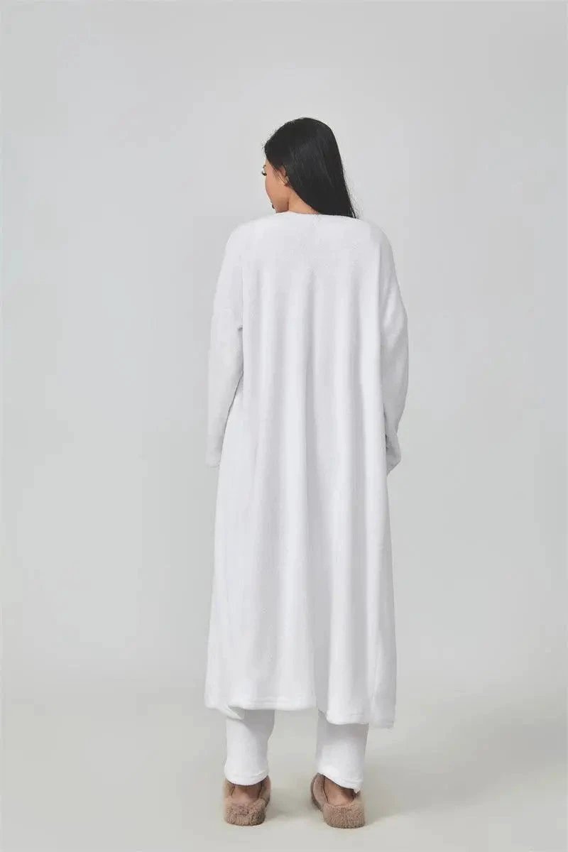 Women's 3-Piece Cozy Lounge Set - Pajama Set with Cardigan