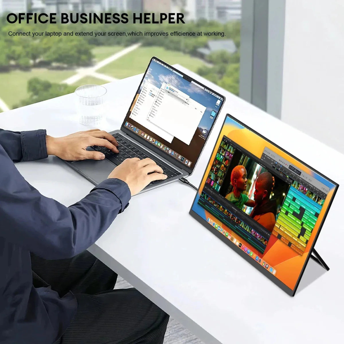 ZEUSLAP 18.5inch 1920*1080P 100Hz HDMI Type C Gaming Portable Monitor for Phone,NS, PS5, XBOX, PC, Laptop Extend Screen