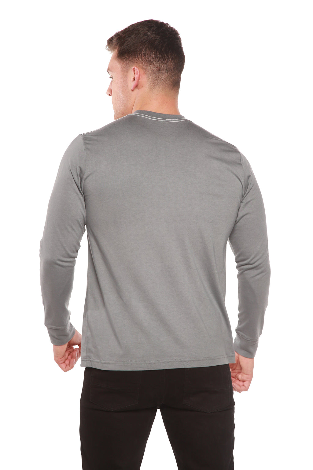 Spun Bamboo Men's Bamboo Viscose/Organic Cotton Long Sleeve T-Shirt — color detail