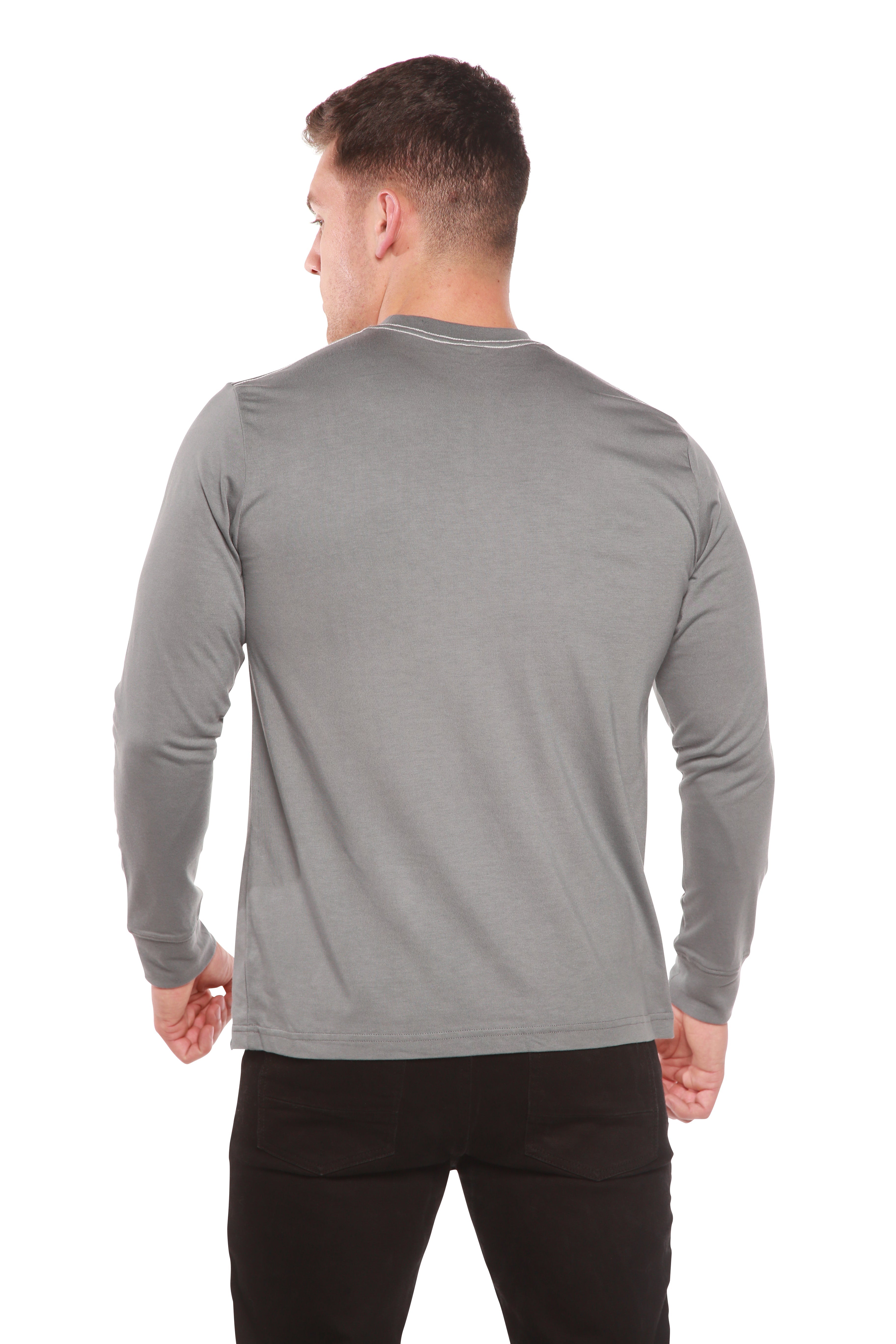 Spun Bamboo Men's Bamboo Viscose/Organic Cotton Long Sleeve T-Shirt — color detail