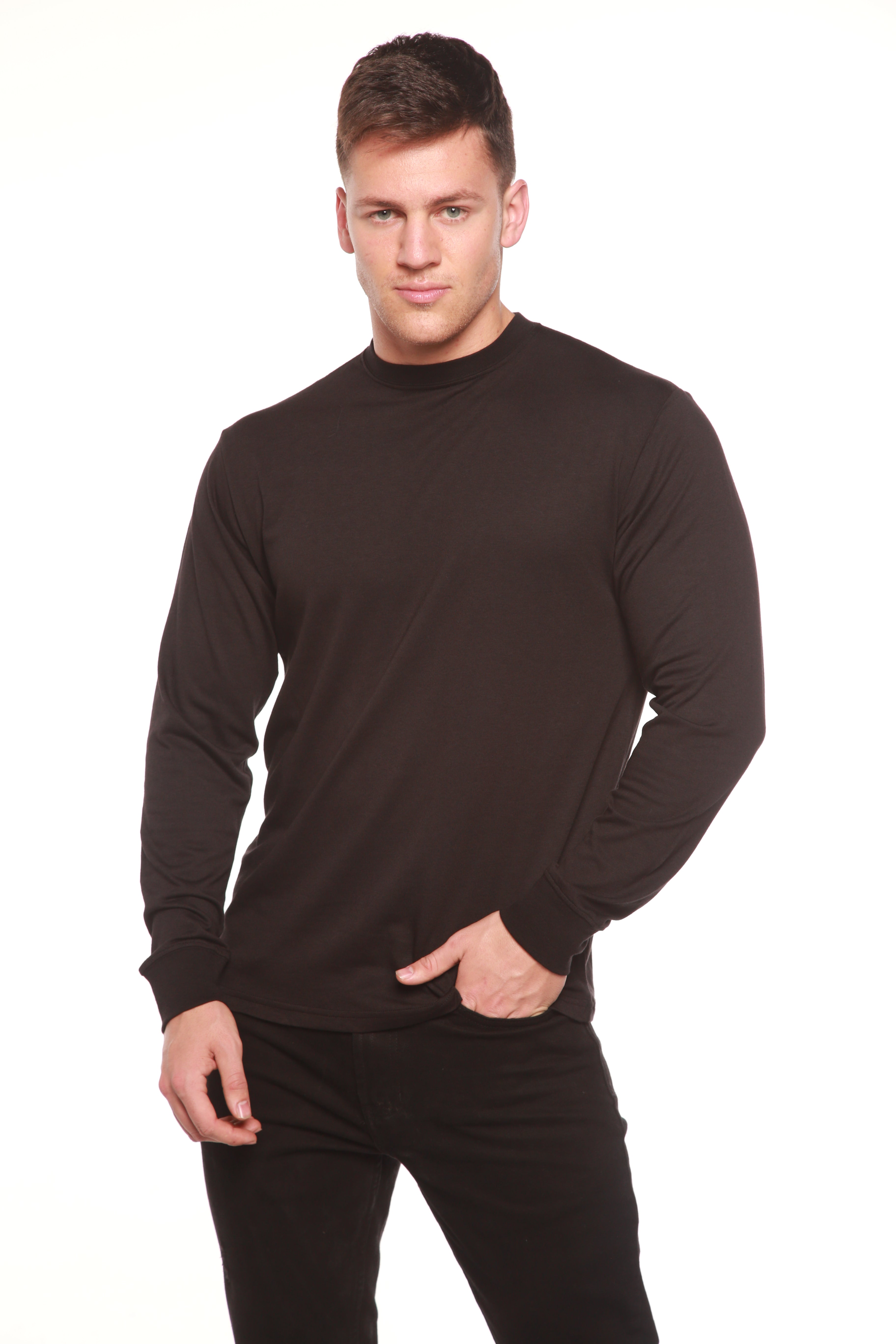 Custom Printed Men's Bamboo Viscose/Organic Cotton Long Sleeve T-Shirt — view 8