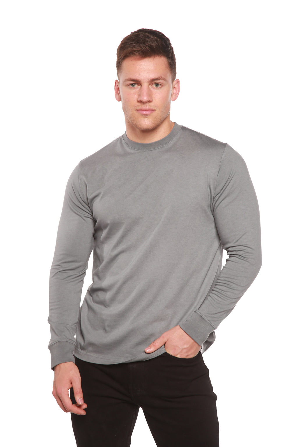 Custom Printed Men's Bamboo Viscose/Organic Cotton Long Sleeve T-Shirt — view 3
