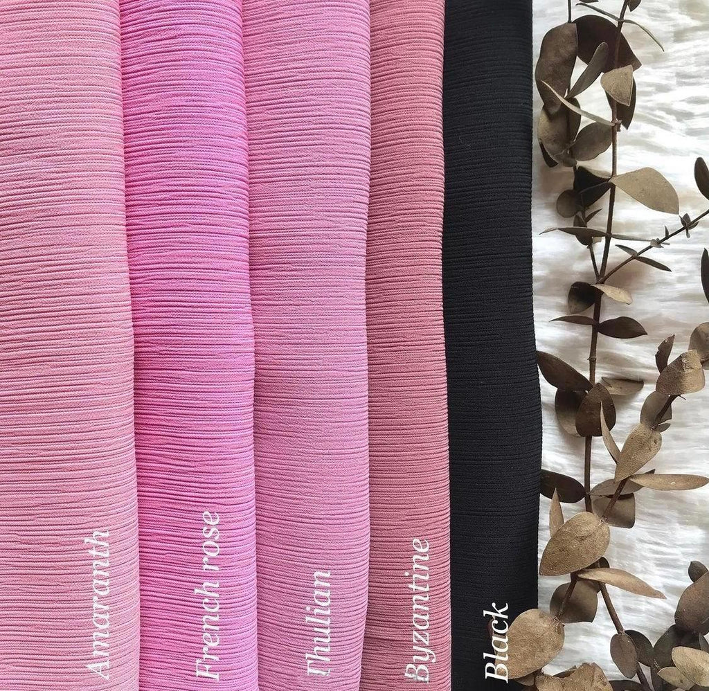 Mariam's Collection Crepe Scarf Crinkle Chiffon Hijab for Women Shawls Ripple Pleated (MH003) — construction detail
