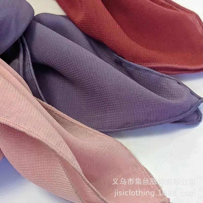 Mariam's Collection Composite Silk Chiffon Scarf  Classics Hijab (MH021) — construction detail