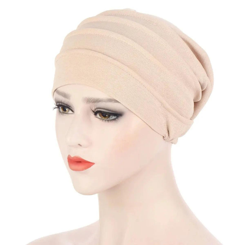 Mariam's Collection Solid Color Slub Cotton Undercap Hijab (MH031) — construction detail