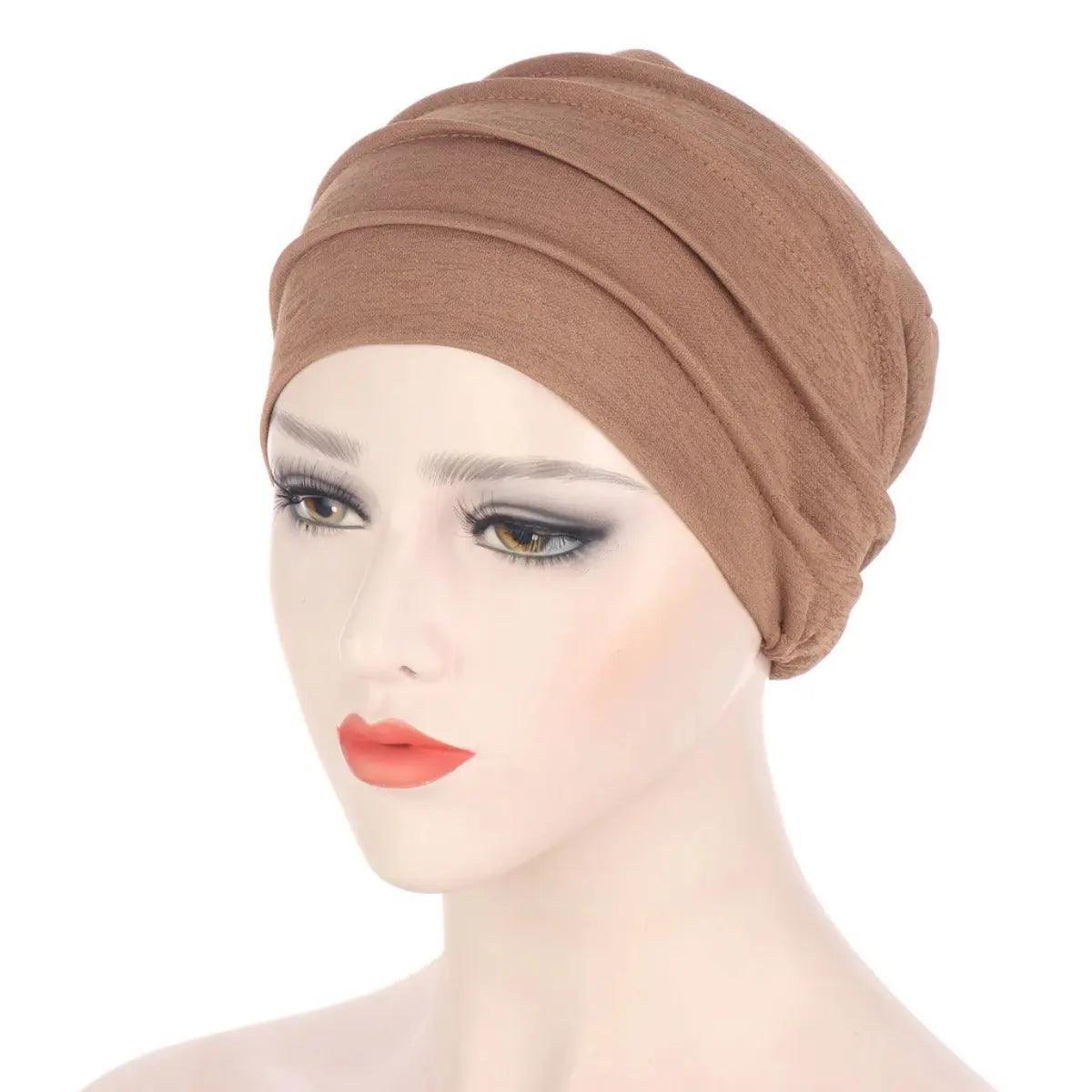 Mariam's Collection Solid Color Slub Cotton Undercap Hijab (MH031) — detail shot 6