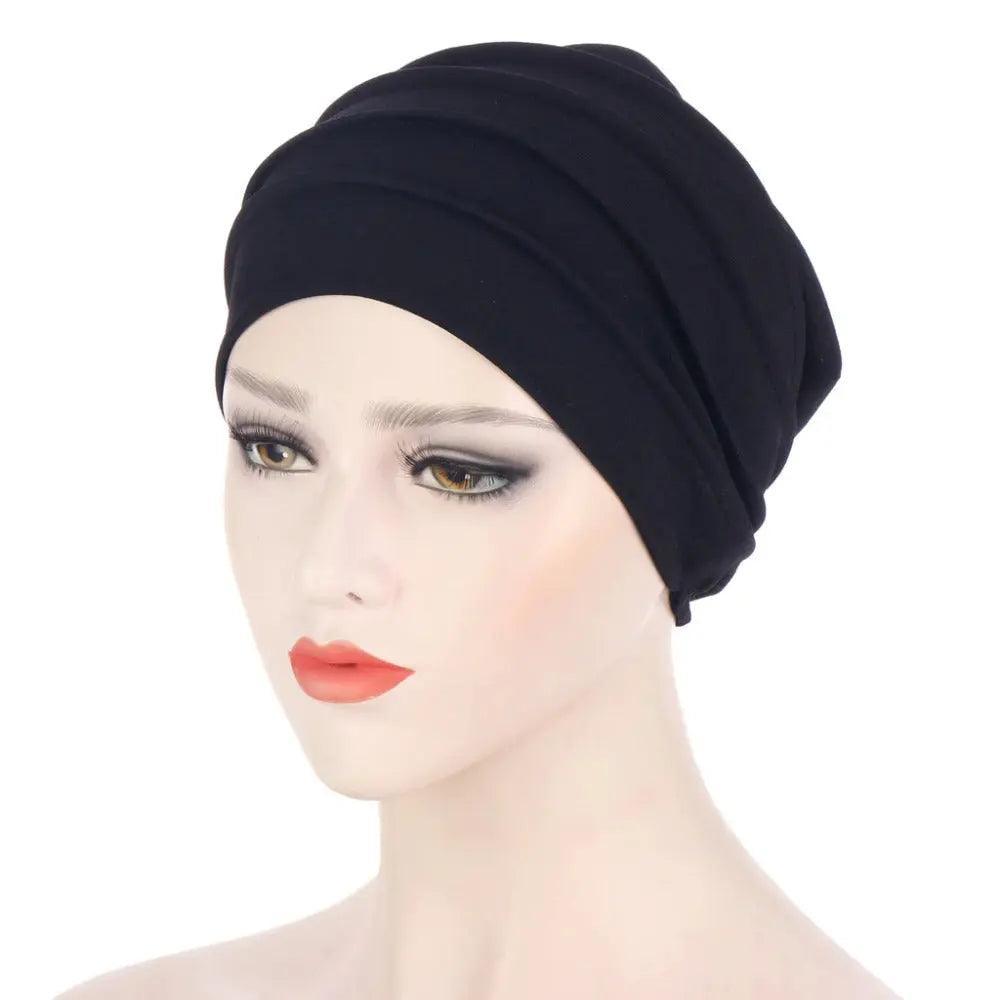 Mariam's Collection Mariam's Collection Solid Color Slub Cotton Undercap Hijab (MH031) — flat-lay composition