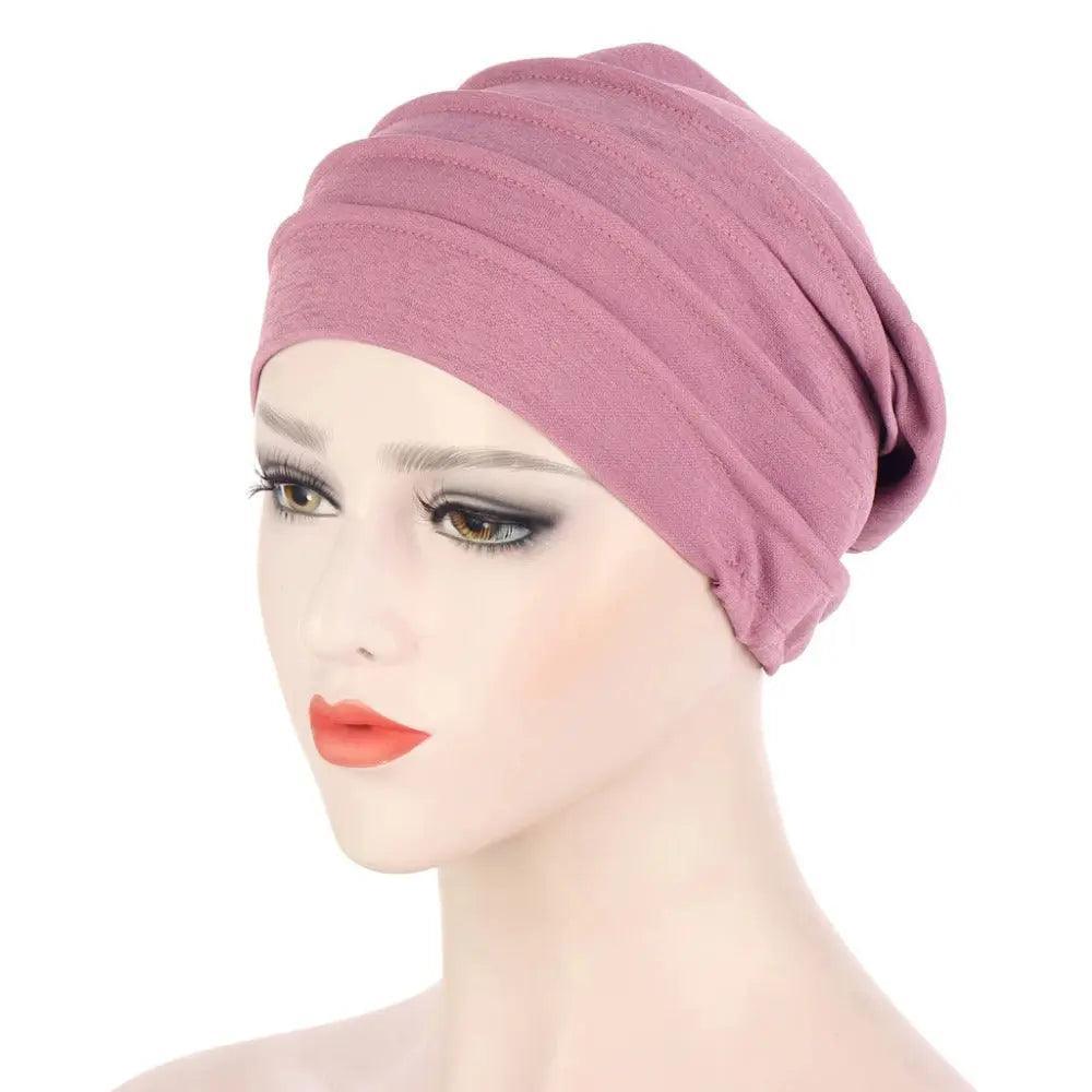 Mariam's Collection Mariam's Collection Solid Color Slub Cotton Undercap Hijab (MH031) — alternative angle