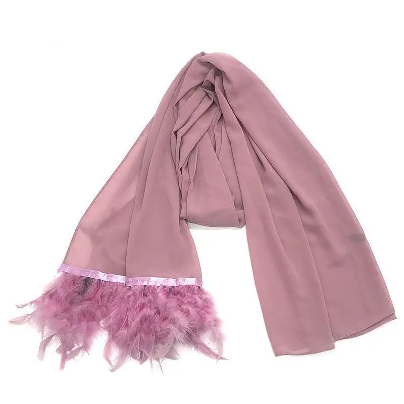 Mariam's Collection Mariam's Collection Chiffon Scarves Feather Scarf Hijab (MH039) — main product shot