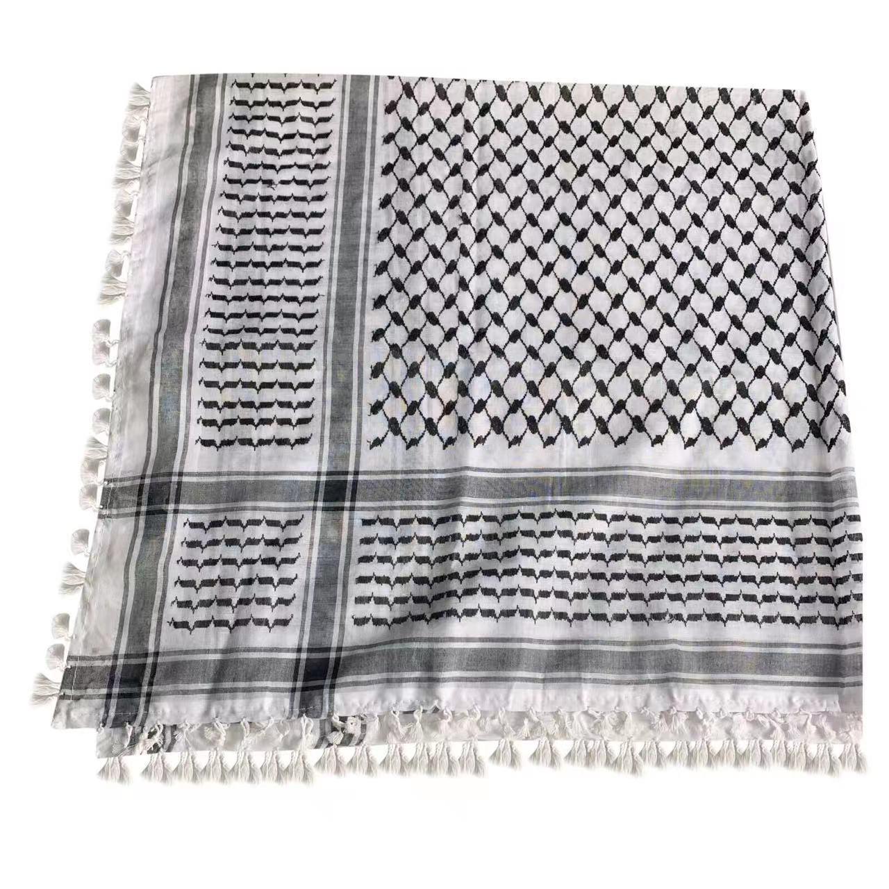 Mariam's Collection Mariam's Collection MH052 Four-Sided Fringed  Keffiyeh Square Hijab — detail shot 8