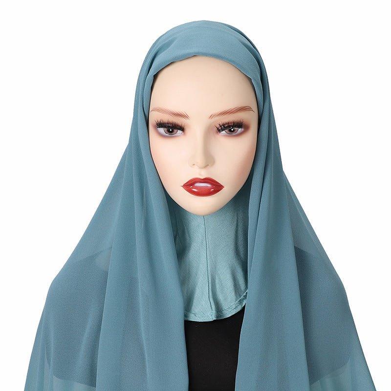 Mariam's Collection Mariam's Collection MH061 Pearl Chiffon One-Piece Bottom Hat Hijab — main product shot