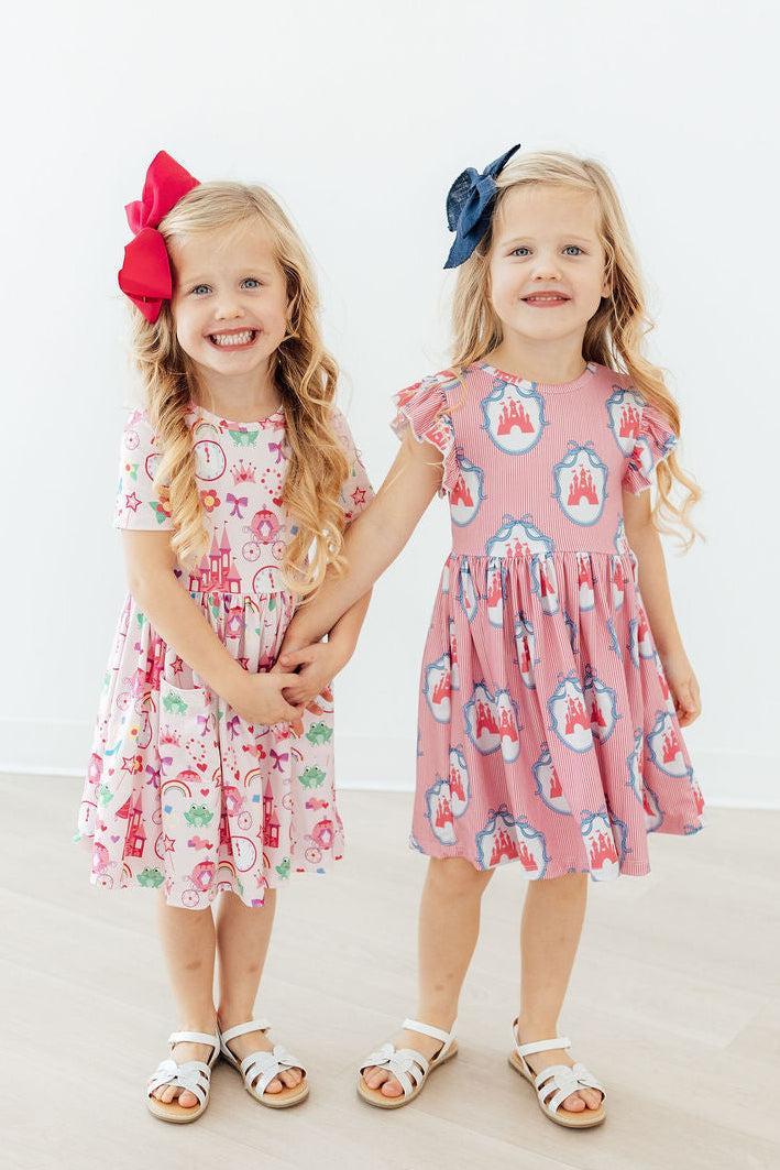 Mila & Rose ® Princess & the Froggie S/S Pocket Twirl Dress — detail close-up