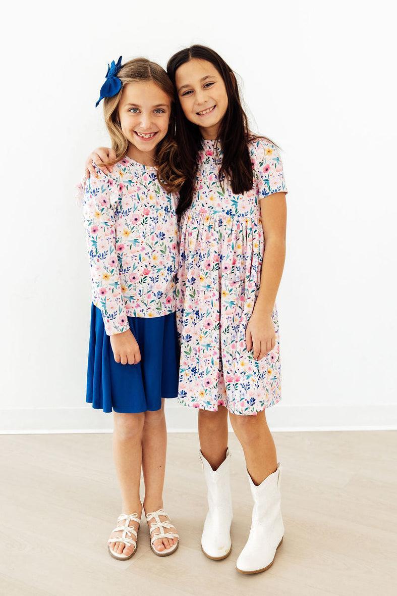 Mila & Rose ® Morning Meadows L/S Ruffle Tee — detail close-up