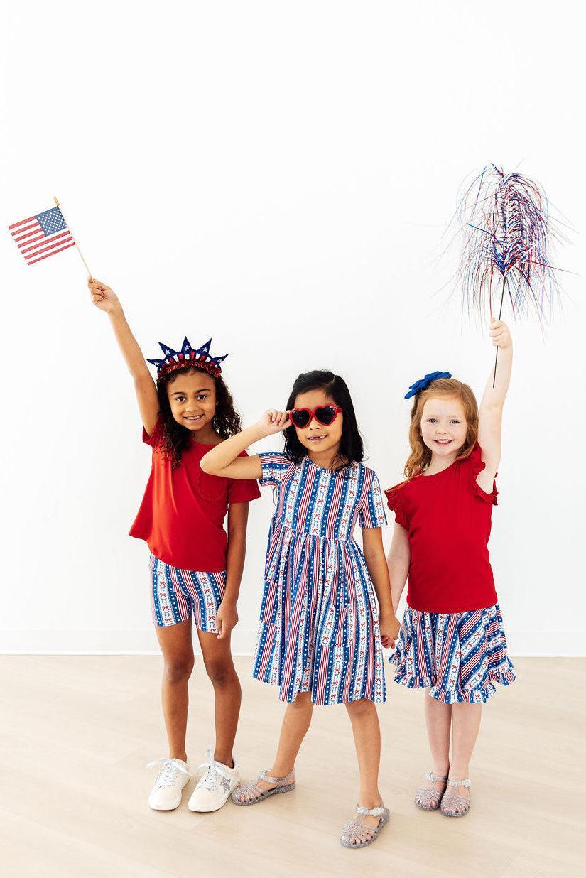 Mila & Rose ® All-American Girl S/S Pocket Twirl Dress — detail close-up