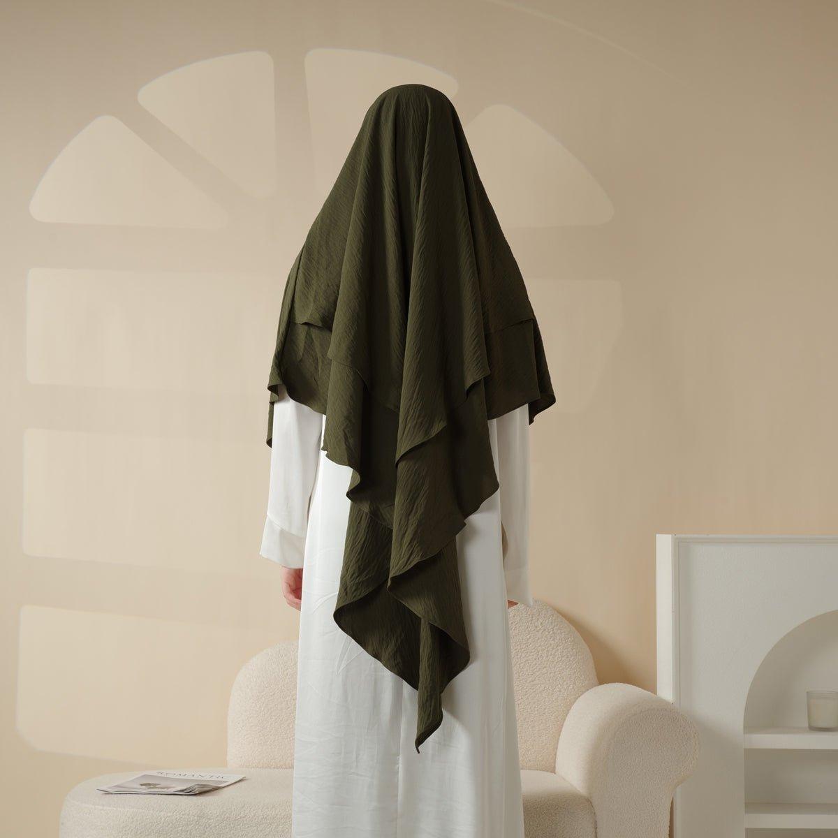 Mariam's Collection MK005 Crepe One Layer Khimar — comparison shot