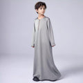 MKB006 Boys Satin Round Neck Simple Thobe