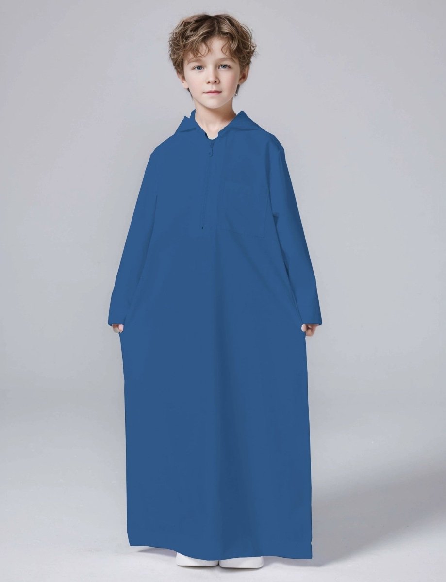 MKB008 Solid Color Hooded Kids Thobe