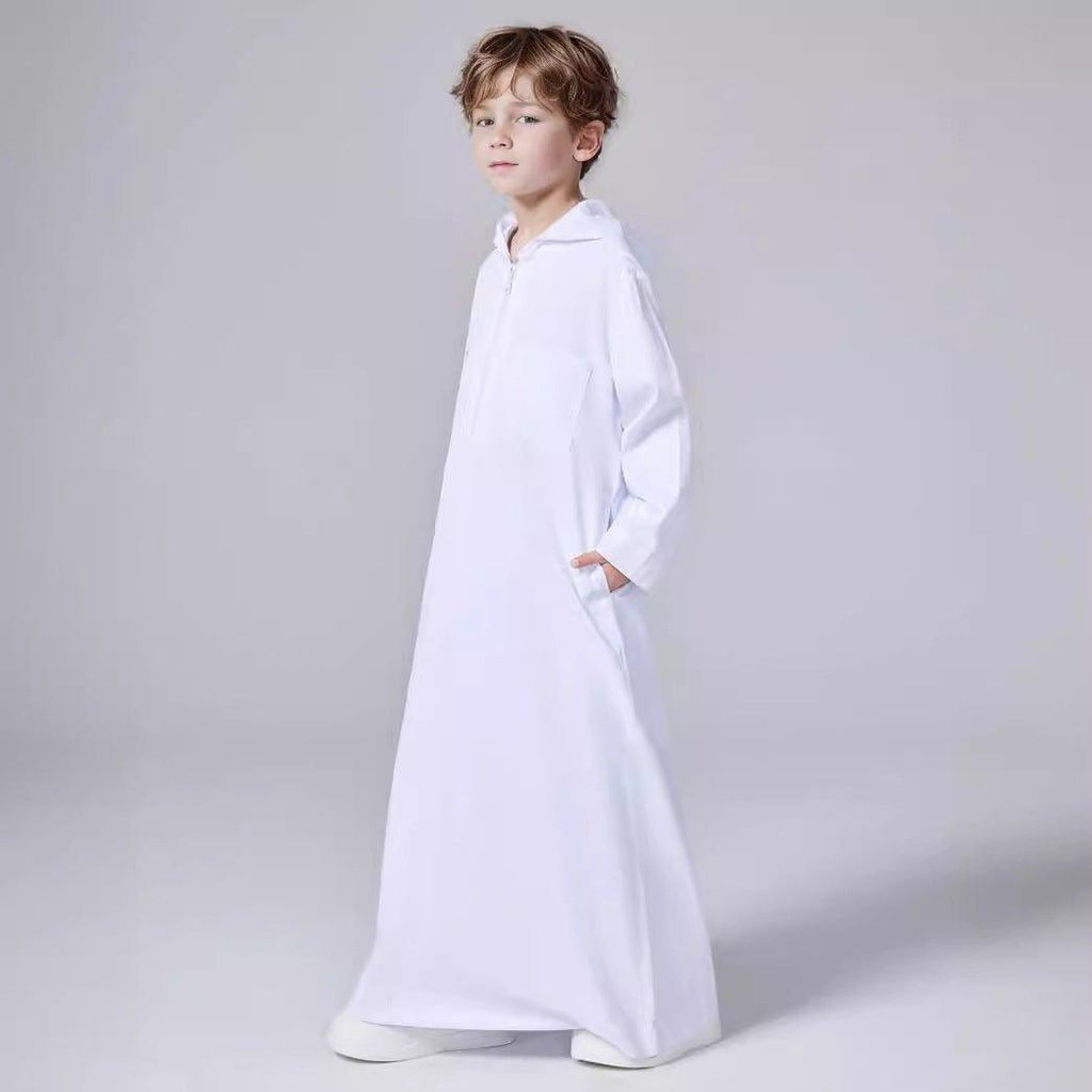 MKB008 Solid Color Hooded Kids Thobe
