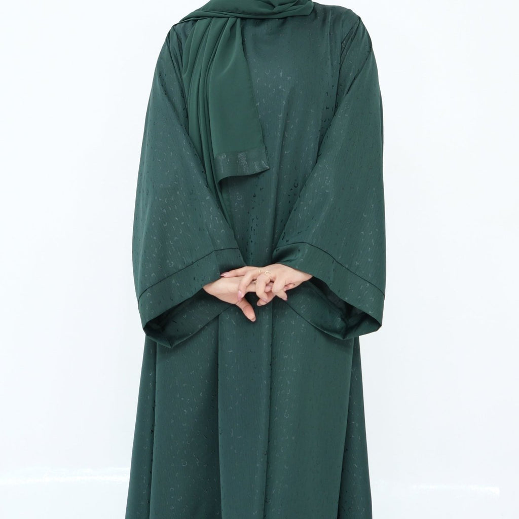 Modest Elegant Dress 3D Textured Printer with Flared Sleeves(MOA210)