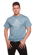Spun Bamboo Mototrcycle Garage Men's Bamboo Viscose/Organic Cotton Short Sleeve Graphic T-Shirt — lifestyle context