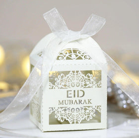 MR018 50 Pcs Happy Eid Mubarak Hollow Candy Box